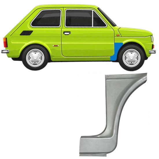 Priekšējā spārna daļa priekš Fiat 126p 1972-1994 ST/FL / Labā 11217