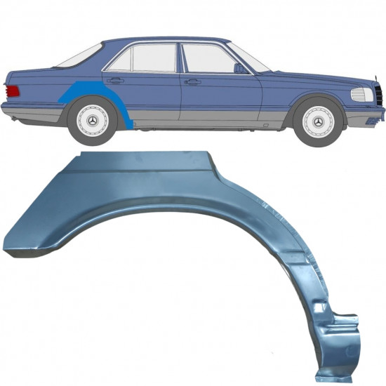 Aizmugurējā arka priekš Mercedes S-class 1979-1991 / Labā 6737