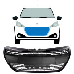 Melns režģis priekš Peugeot 208 2015-2019 ALLURE / Komplekts 7537