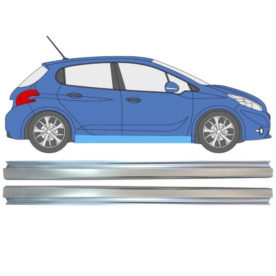 Slieksnis priekš Peugeot 208 2012-2019 / Kreisais+Labais / Komplekts 16315