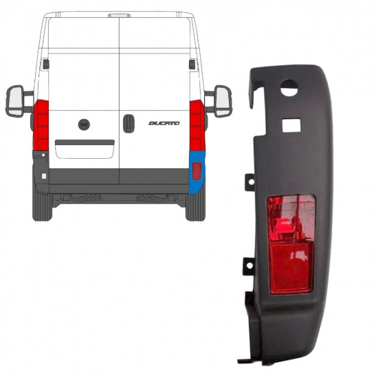 Aizmugurējā bufera stūris ar lukturi priekš Fiat Ducato 2006-2018 / Labā /  10077