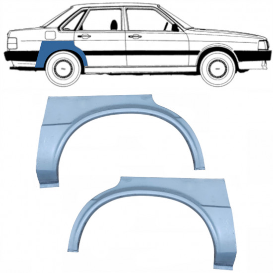 Aizmugurējā arka priekš Audi 80 B2 1978-1986 / Kreisais+Labais / Komplekts 10505