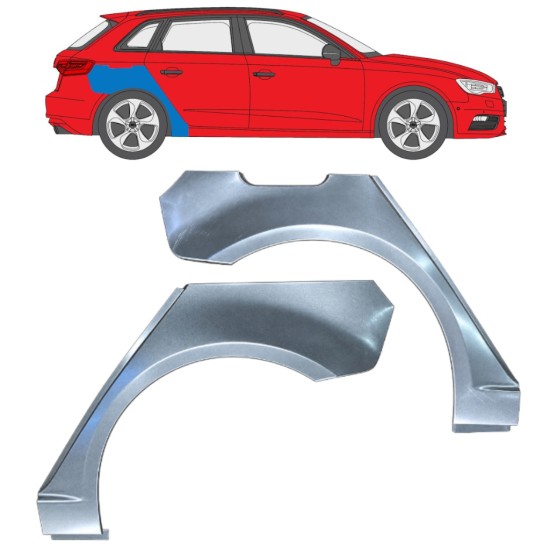 Aizmugurējā arka priekš Audi A3 8V 2012-2020 / Kreisais+Labais / HATCHBACK / Komplekts 17282