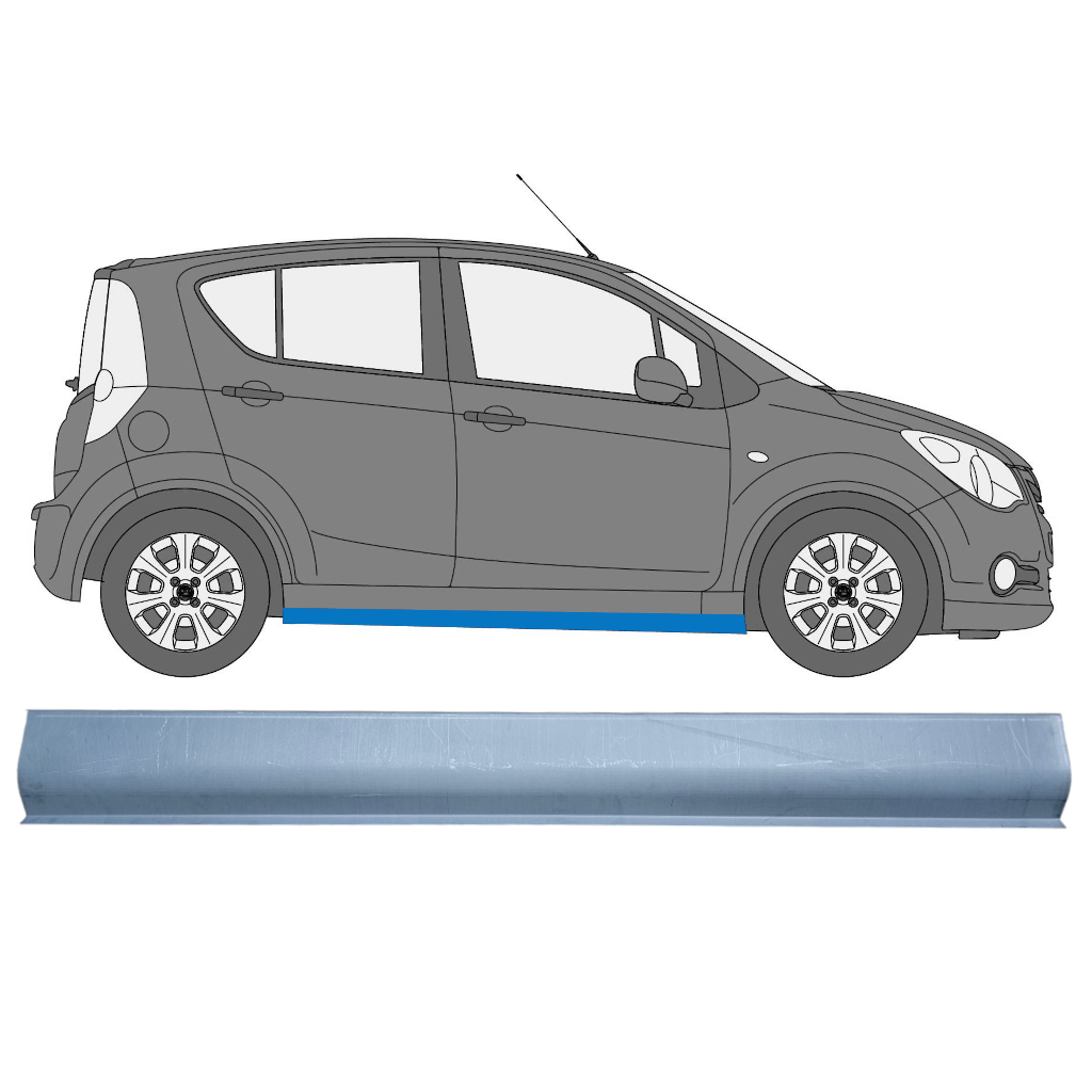 Slieksnis Priekš Opel Agila 2008-2015 / Kreisais = Labais (Simetrisks) 7599