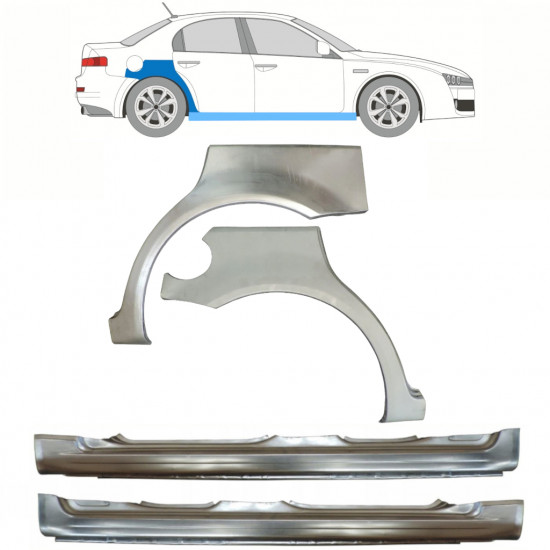 Pilns slieksnis + aizmugurējā arka priekš Alfa Romeo 159 2005-2012 / Kreisais+Labais / Komplekts 10300