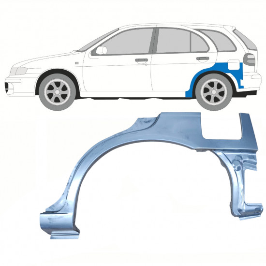 Aizmugurējā arka apakšējā daļa aiz riteņa priekš Nissan Almera 1995-2000 / Kreisā 10222