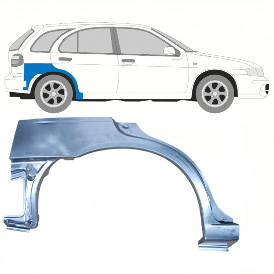 Aizmugurējā arka apakšējā daļa aiz riteņa priekš Nissan Almera 1995-2000 / Labā 10221