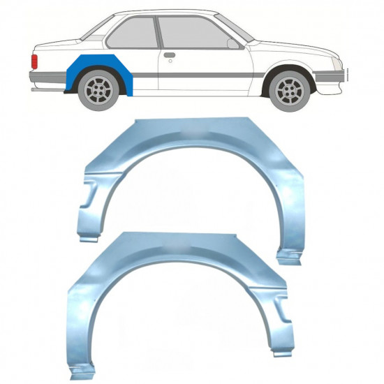 Aizmugurējā arka priekš Opel Ascona C / Vauxhall Cavalier 1981-1988 / Kreisais+Labais / Komplekts 9704