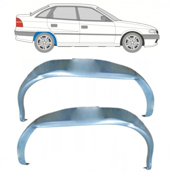 Aizmugurējā riteņa iekšējā arka priekš Opel Astra 1991-2002 / Kreisais+Labais / Komplekts 10532