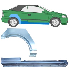 Slieksnis + aizmugurējā spārna daļa priekš Opel Astra G 1998-2009 / Labā / COUPE / CABRIO / Komplekts 12592
