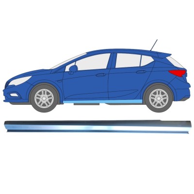 Sliekšņa apakšējā daļa priekš Opel Vauxhall Astra K 2015-2022 / Kreisā 16625