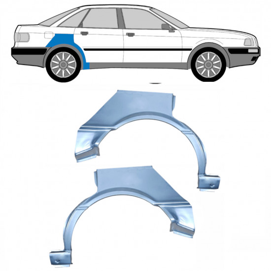 Aizmugurējā arka priekš Audi 80 B3 1986-1991 / Kreisais+Labais / Komplekts 6426