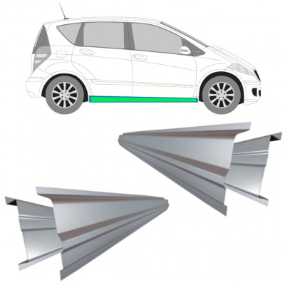 Iekšējais un ārējais slieksnis priekš Mercedes A-class 2004-2012 / Komplekts 11157