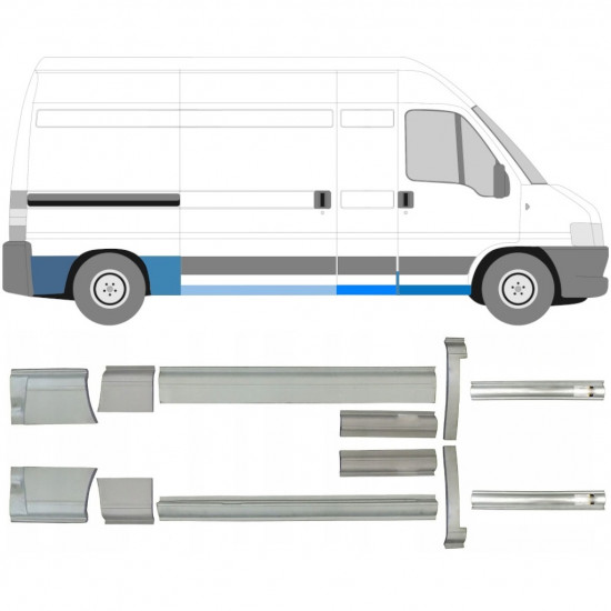 Remontdaļu komplekts priekš Fiat Ducato Boxer Relay 1994-  / LWB /  10636