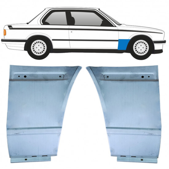 Priekšējā spārna daļa priekš BMW 3 E30 1982-1994 / Kreisais+Labais / Komplekts 11483