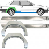 Slieksnis + aizmugurējā spārna daļa priekš BMW 3 E30 1987-1994 / Kreisais+Labais / Komplekts 9518