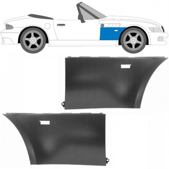 Priekšējais spārns priekš BMW Z3 1995-2003 / Kreisais+Labais / COUPE / ROADSTER / Komplekts 9499