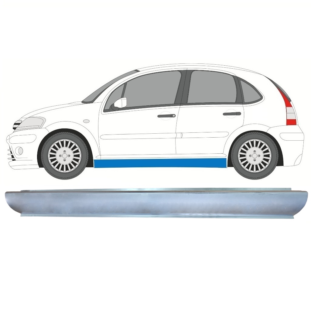 Slieksnis Priekš Citroen C3 2002-2010 / Kreisā 10898