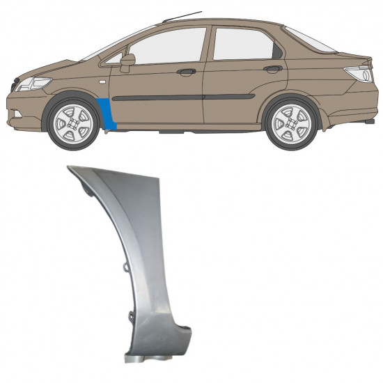 Priekšējā spārna daļa priekš Honda City 2002-2008 / Kreisā 7674