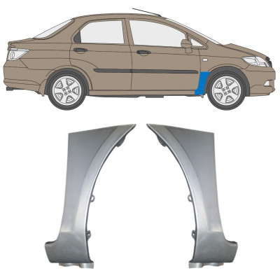 Priekšējā spārna daļa priekš Honda City 2002-2008 / Kreisais+Labais / Komplekts 10047