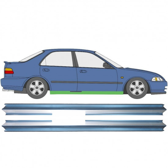 Slieksnis priekš Honda Civic 1991-1995 / Kreisais+Labais / Komplekts 10559