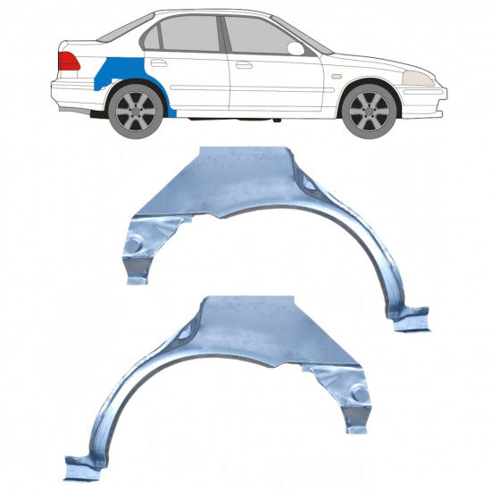 Aizmugurējā arka priekš Honda Civic 1995-2001 / Kreisais+Labais / Komplekts 9801