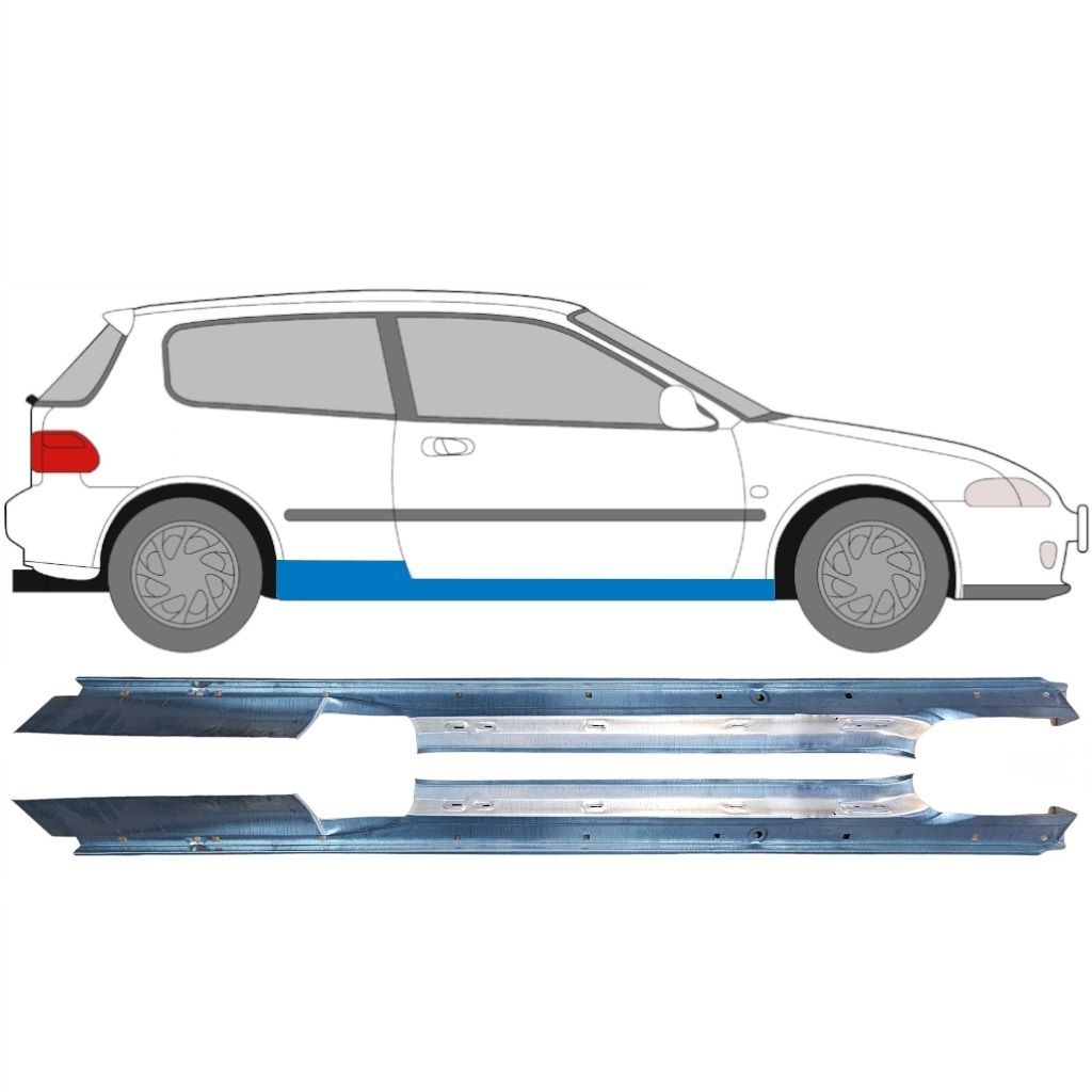 Slieksnis Priekš Honda Civic 1991-1995 / Kreisais+Labais / Komplekts 9168