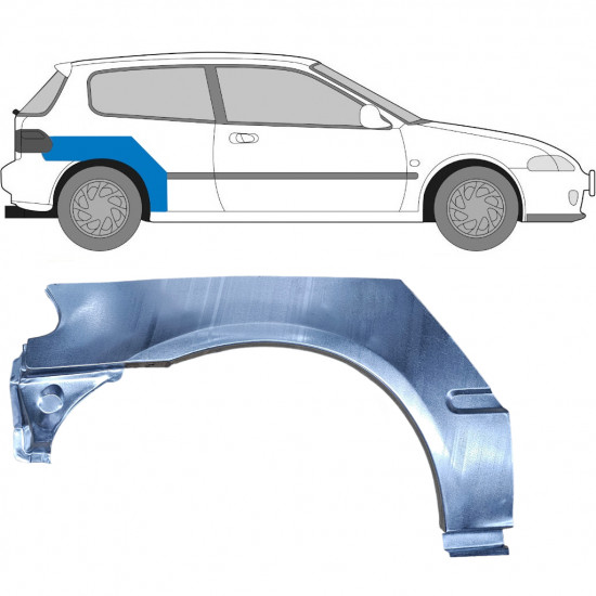 Aizmugurējā arka priekš Honda Civic 1991-1995 / Labā 6177