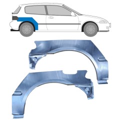 Aizmugurējā arka priekš Honda Civic 1991-1995 / Kreisais+Labais / Komplekts 10424