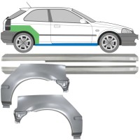 Slieksnis + aizmugurējā spārna daļa priekš Honda Civic EJ EK 1995-2001 / Kreisais+Labais / Komplekts 10664