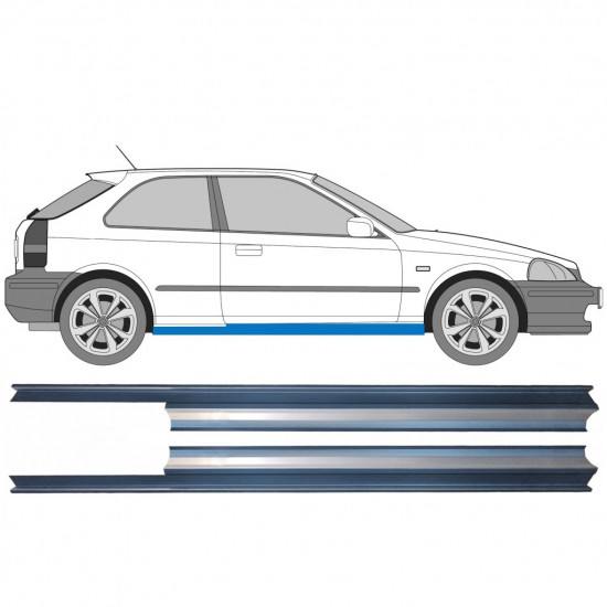 Slieksnis priekš Honda Civic 1995-2000 / Kreisais+Labais / Komplekts 9173