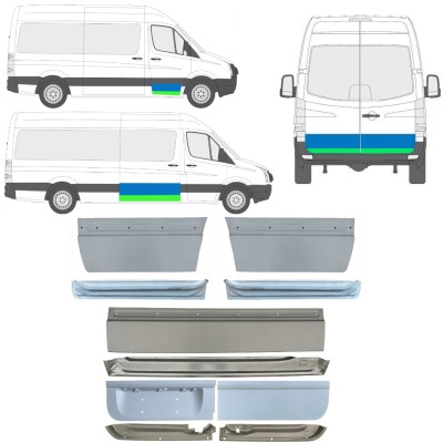 Durvju iekšējā un ārējā daļa priekš Volkswagen Crafter 2005-2017 / Kreisais+Labais / Komplekts 14493