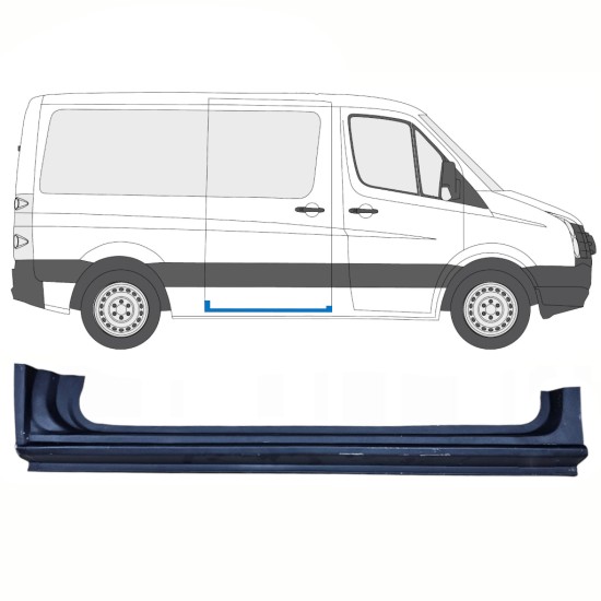 Bīdāmo durvju slieksnis priekš Volkswagen Crafter 2005-2017 / Labā 13893