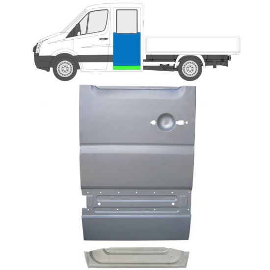 Aizmugurējo durvju iekšējā un ārējā daļa priekš Volkswagen Crafter 2005-2017 / Kreisā / Komplekts 14276