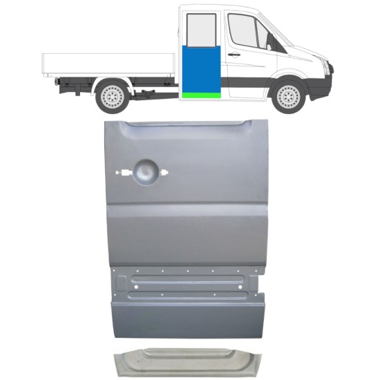 Aizmugurējo durvju iekšējā un ārējā daļa priekš Volkswagen Crafter 2005-2017 / Labā / Komplekts 14275