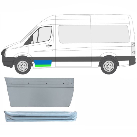 Priekšpuse durvju iekšējais un ārējais panelis priekš Volkswagen Crafter 2005-2017 / Kreisā / Komplekts 14029