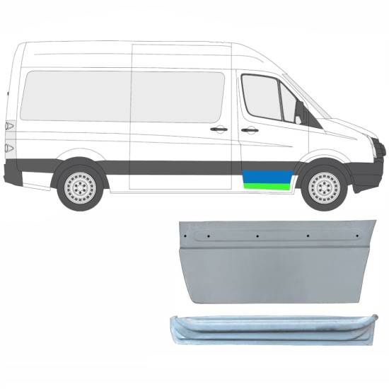 Priekšpuse durvju iekšējais un ārējais panelis priekš Volkswagen Crafter 2005-2017 / Labā / Komplekts 14028
