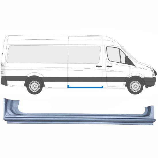 Bīdāmo durvju slieksnis priekš Volkswagen Crafter 2005-2017 / Labā 13437