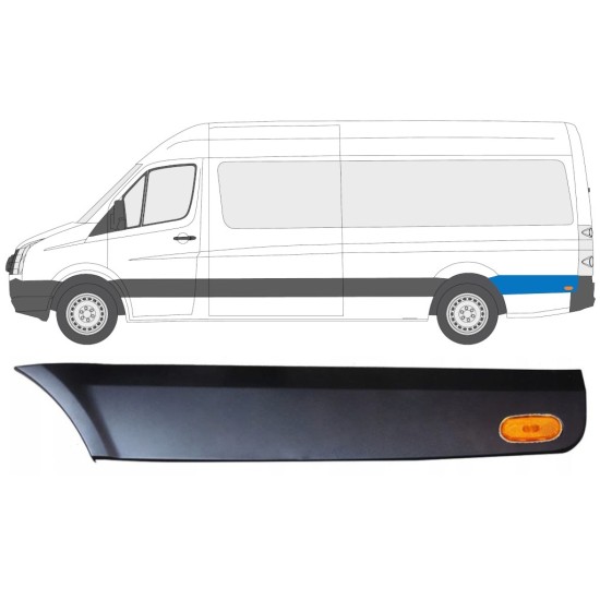 Aizmugurējā spārna sānu josla aiz riteņa ar lukturi priekš Volkswagen Crafter 2005-2017 / Kreisā / Komplekts 13996