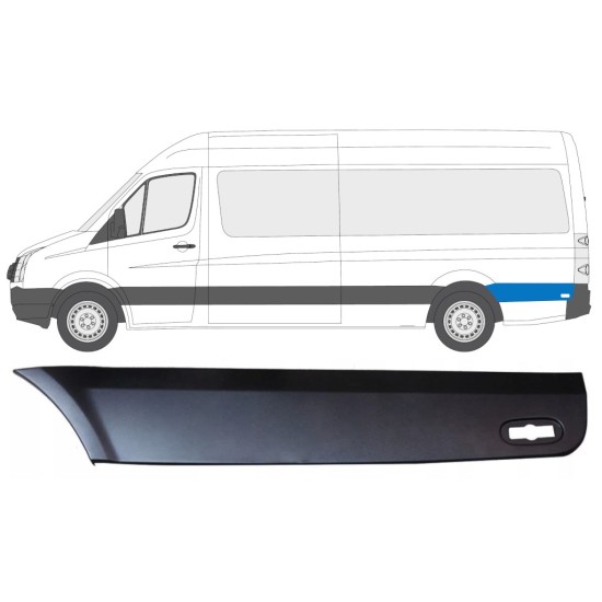 Aizmugurējā spārna sānu josla aiz riteņa priekš Volkswagen Crafter 2005-2017 / Kreisā 13829