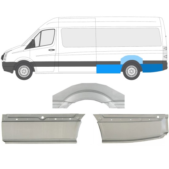 Aizmugurējā arka priekš Volkswagen Crafter 2005-2017 / Kreisā / Komplekts 13944