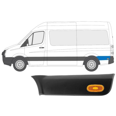 Aizmugurējā spārna sānu josla ar lukturi priekš Volkswagen Crafter 2005-2017 / Kreisā / Komplekts 14149