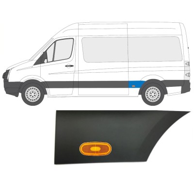 Aizmugurējā spārna sānu josla ar lukturi priekš Volkswagen Crafter 2005-2017 / Kreisā / Komplekts 14089