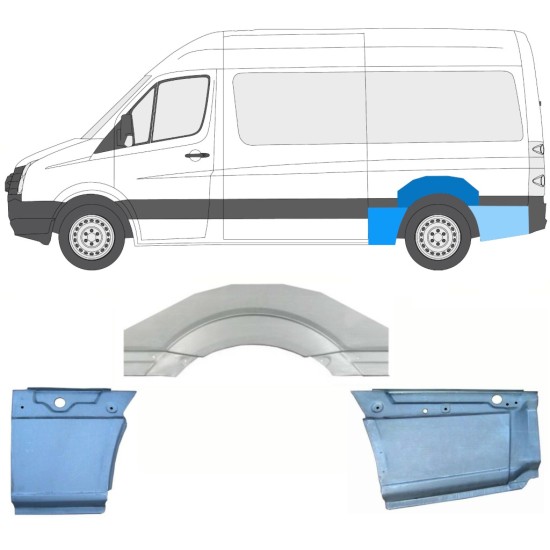 Aizmugurējā arka priekš Volkswagen Crafter 2005-2017 / Kreisā / Komplekts 13942