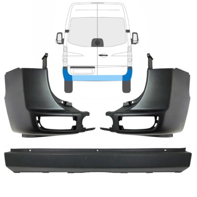 Aizmugurējais bamperis priekš Volkswagen Crafter 2005-2017 / Komplekts 15554