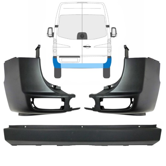 Aizmugurējais bamperis priekš Volkswagen Crafter 2005-2017 / Komplekts 15554