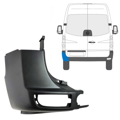 Aizmugurējā bufera stūris priekš Volkswagen Crafter 2005-2017 / Kreisā 15547