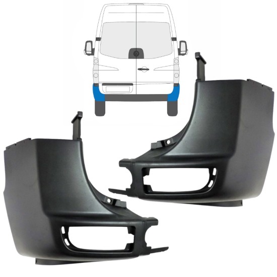 Aizmugurējā bufera stūris priekš Volkswagen Crafter 2005-2017 / Kreisais+Labais / Komplekts 15549