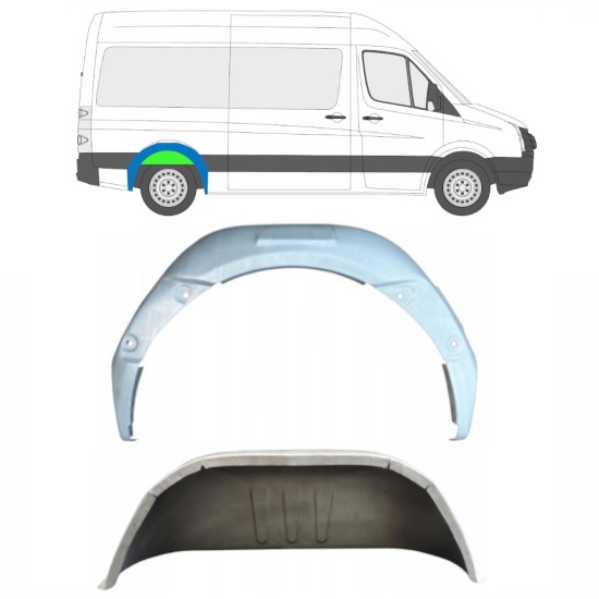 Aizmugurējā riteņa iekšējā arka priekš Volkswagen Crafter 2005-2017 / Labā / Komplekts 14321