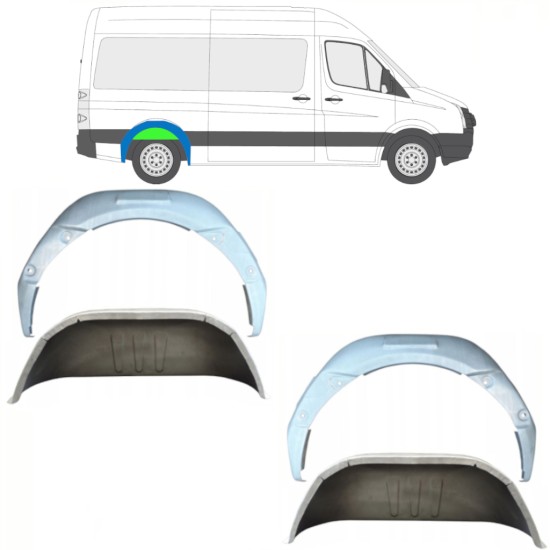 Aizmugurējā riteņa iekšējā arka priekš Volkswagen Crafter 2005-2017 / Komplekts 14498